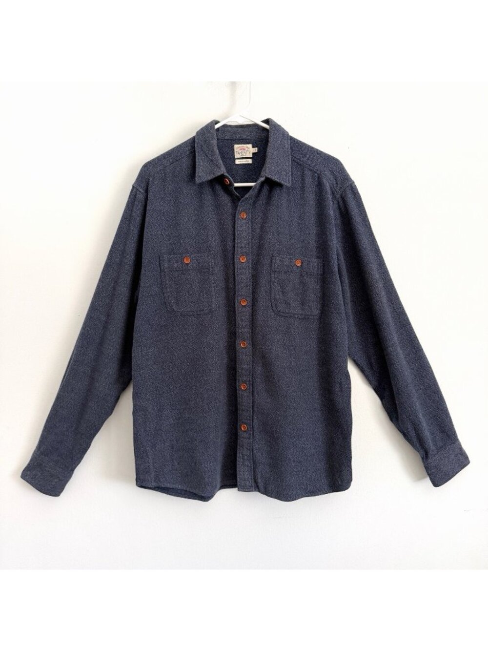 Faherty Brushed Alpine Flannel Sweater Shirt Cotton Button Up Men’s Size Large